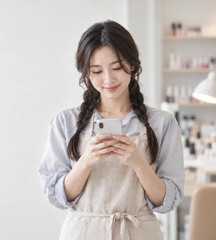 부산 개인돈 대출 상담을 휴대전화로 안내받는 고객